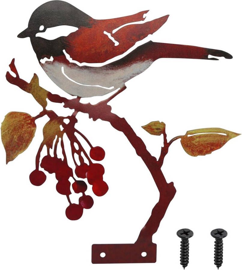 Metalen vogel-tuindecoratie roest vogel tuindecoratie voor buiten herfstdecoratie outdoor roestige vogels met schroef vogel tuinfiguren tuinbeelden voor vijverfiguur tuin