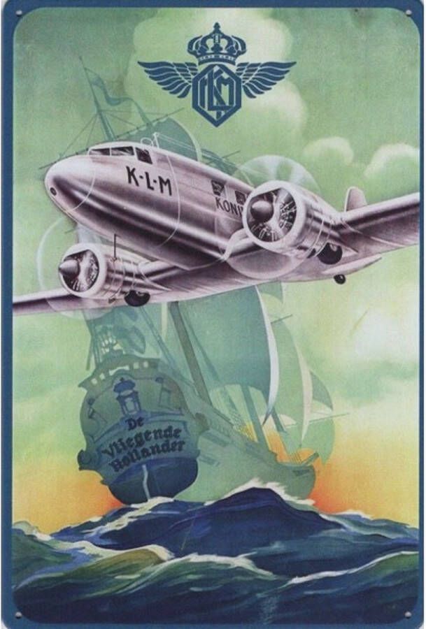Metalen wandbord KLM Vliegende Hollander 20 x 30 cm