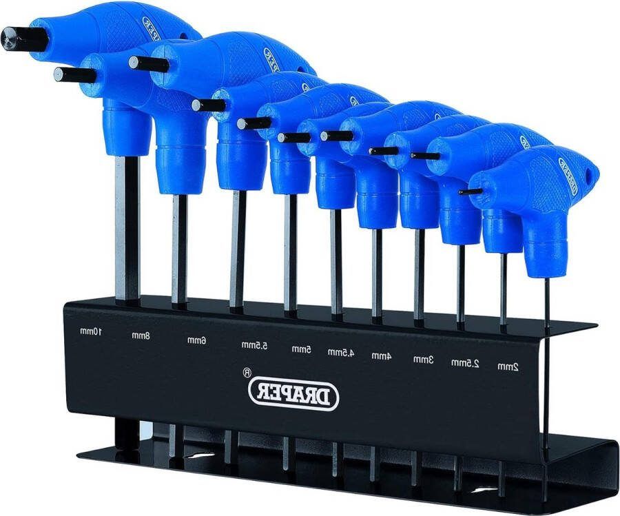 Metrische T-greep zeskantige inbussleutel gereedschapsset 10 stuks met frame