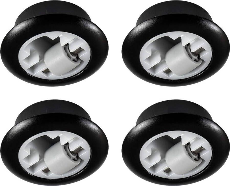 Meubelwielen 4 stuks transportwielen 54 mm diameter zwenkwiel noppenrol 50 kg made in Germany meubelglijrol boren laten in