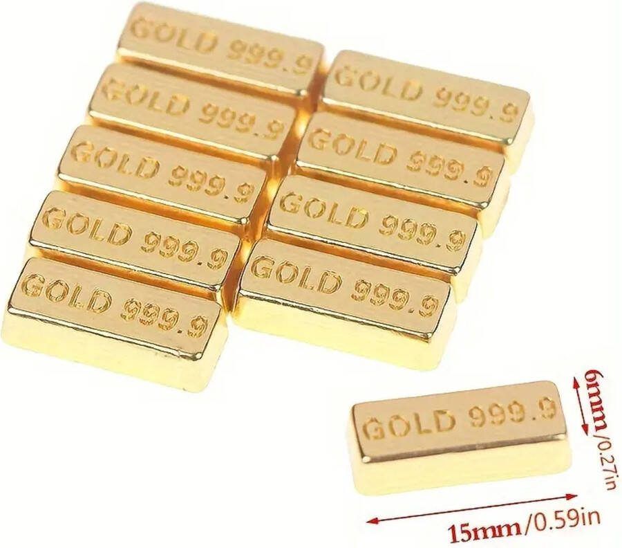 MGM Trading 10 Stks set 1:12 Dollhouse Miniatuur Gouden baar Coin Model Poppenhuis Decor Speelgoed