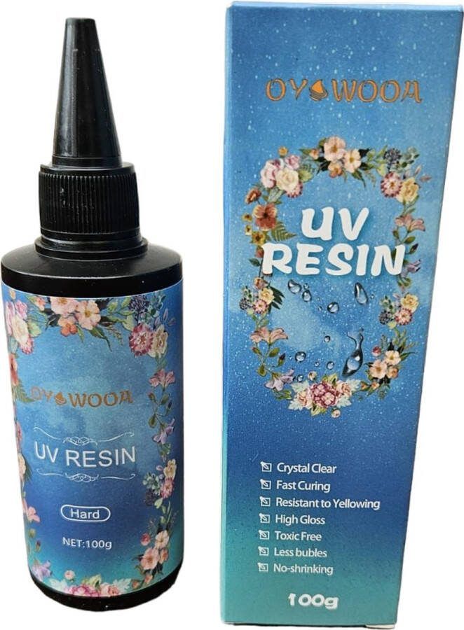 MGM Trading 100g UV-hars Crystal Clear Hard Ultraviolet uithardende epoxy hars voor DIY kunst hangers oorbellen kettingen armbanden nail art accessoires UV hars lijm voor sieraden maken