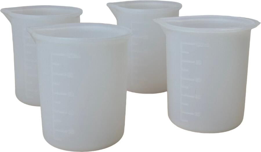MGM Trading 4 Stuks 100 Ml Siliconen Maatbekers Met Schaal Voor Hars Non-stick Mengbekers Lijmgereedschap Nauwkeurige Schaal Voor Hars Doe-het-zelf Sieraden Maken