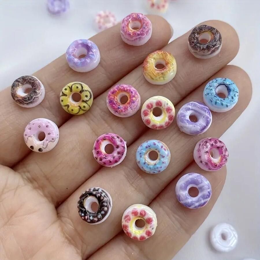 MGM Trading 60 stuks 3D hars Donut Nagelkunst Bedels DIY Crème Kunst Nagels Platte Strass Applicaties DIY Bruiloft Plakboek Decoratie