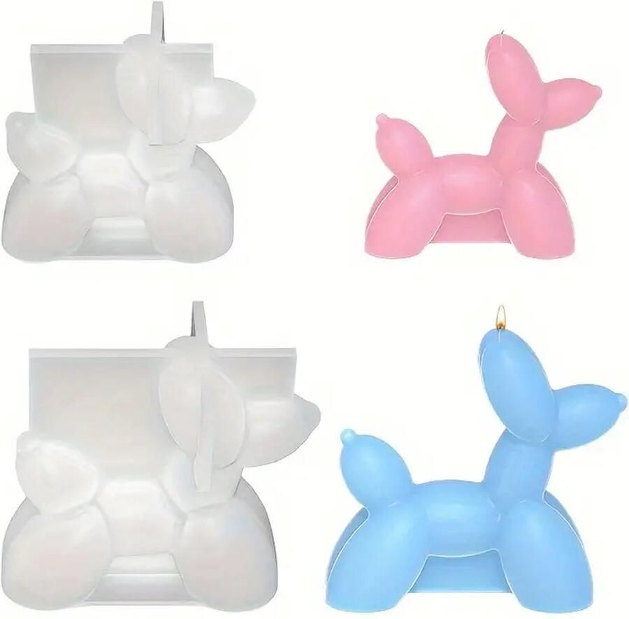 MGM Trading Charmante 3D Mini Ballonhond 2 stuks Siliconen Mal voor Epoxyhars Klei & Gips Knutselwerk Duurzaam DIY Bureau Decor Gietgereedschap