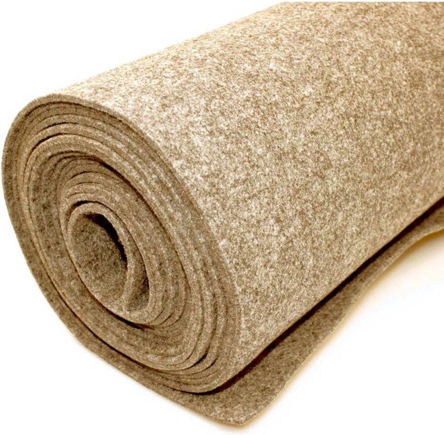 MGM Trading Vilt bekleed tapijt Beige 200 X 1.000 CM