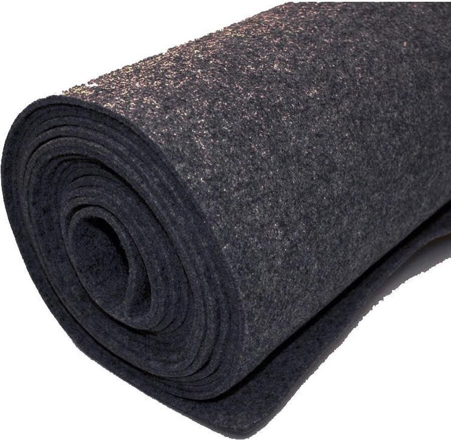 MGM Trading Vilt bekleed tapijt Zwart 200 X 2.000 CM