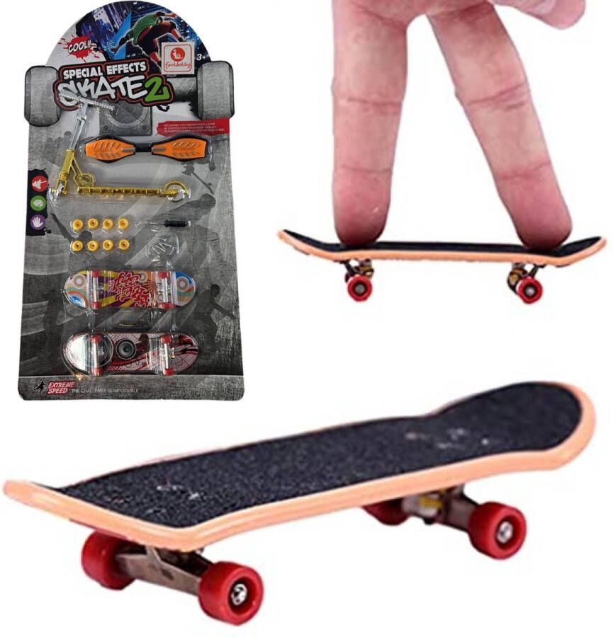 Micro skateboard met accessoires Kinderspeelgoed 30 x 16 x 3 cm Tech Deck Mini Skateboard Blauw met Geel