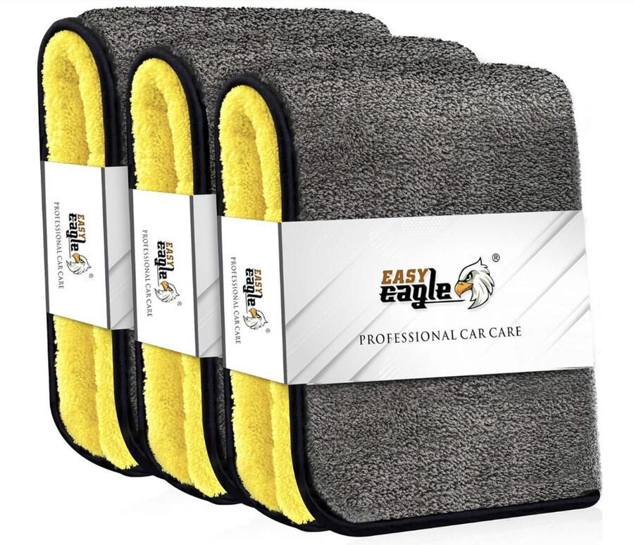 Microfiber Auto Droogdoek 38x44CM 1200 GSM Ultradunne Microvezeldoekjes set van 3