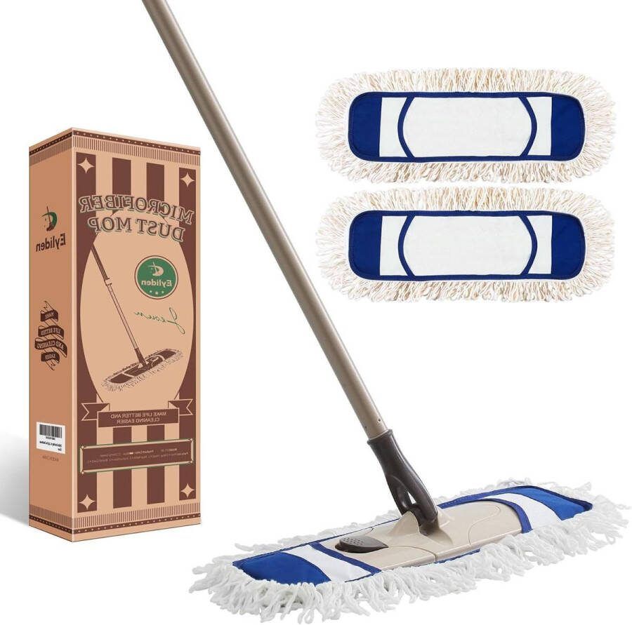 Microfiber Hardhouten Vloer Mop Uitschuifbaar Verstelbaar Handvat 2 Mop Hoofd Vervangingen Natte of Droge Vloer Reiniging