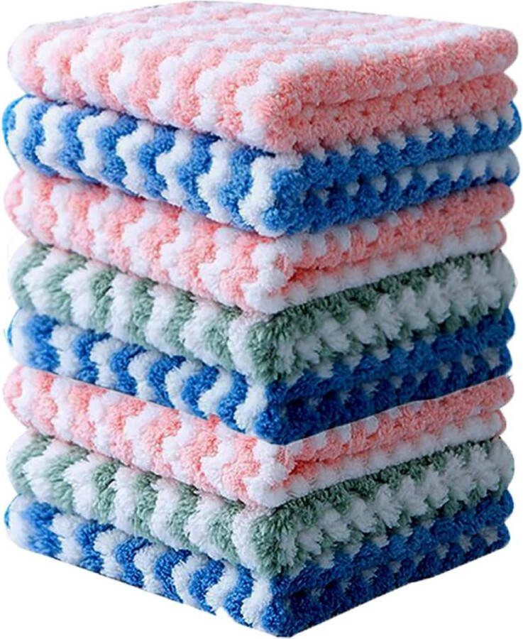 Microfiber reinigingsdoek 12 stuks microvezel reinigingsdoek super absorberende koraalfleece doek microvezel vaatdoeken wasdoeken set voor keuken thuis auto schoonmaken gebruik (29 x 29 cm)