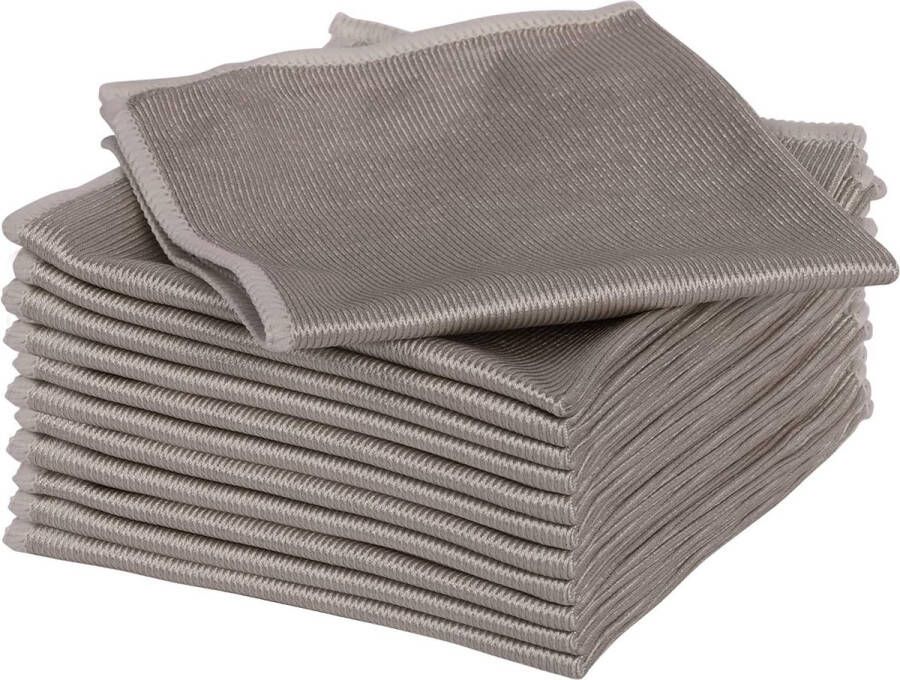 Microfiber reinigingsdoekje van 10 magische reinigingsdoeken krasvrij pluisvrije glazen reinigingsdoeken voor schermtablets cameralenzen 30 x 30 cm Grijs