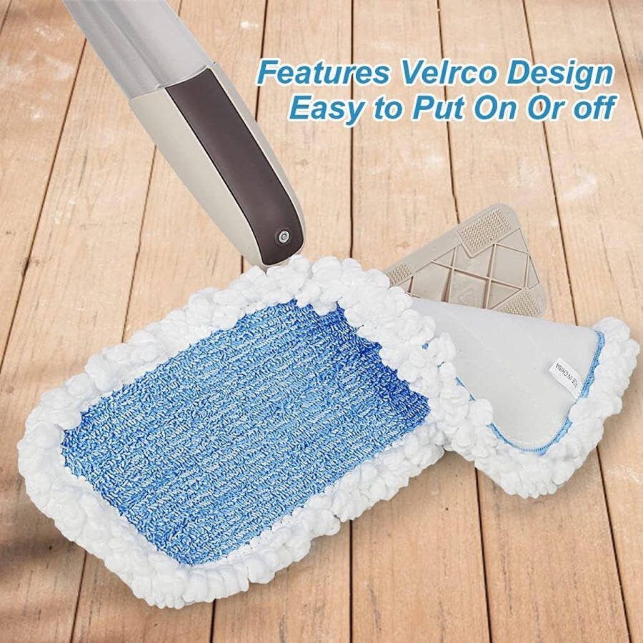 Microfiber Spray Mop Pads Vervangende Hoofden Wasbare Herbruikbare Mop Refills voor Natte Droge Mop Vloer Reiniging Compatibel met Bona Care System voor Keuken Home Commercial Blauw 4 Pack
