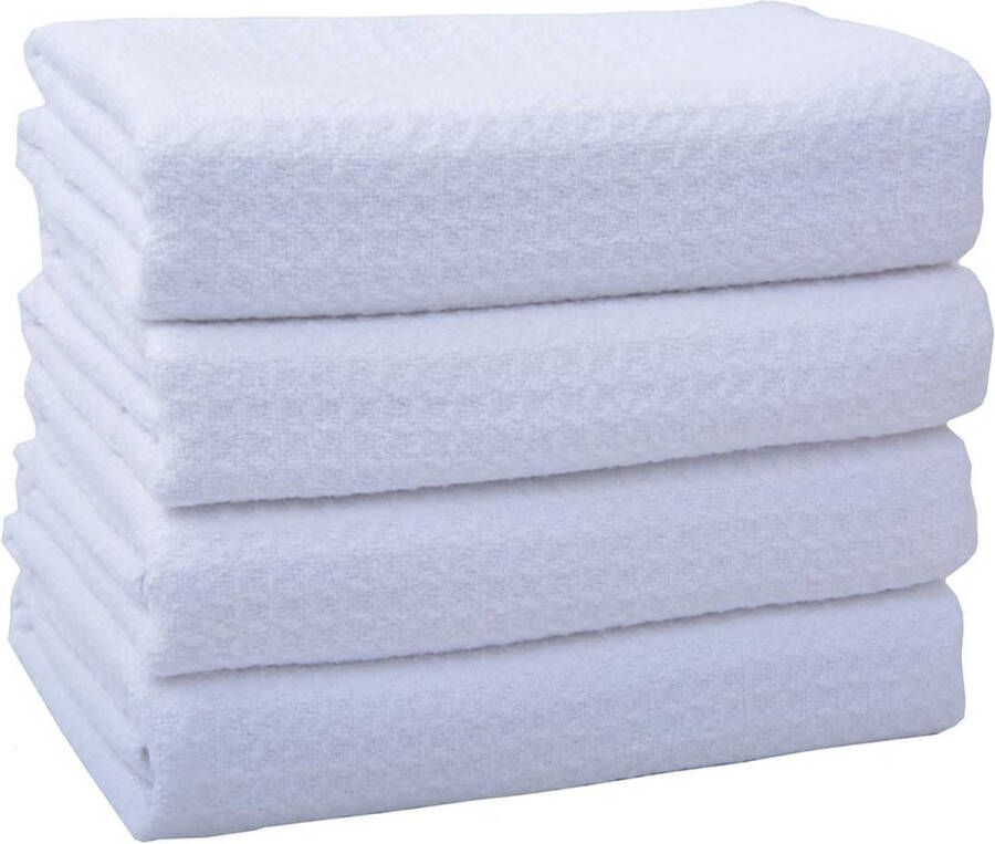 Microfiber theedoeken wit wafeldoek keukendoeken pluisvrij super zacht absorberend dikke poetsdoek 40cmx60cm 4 stuks