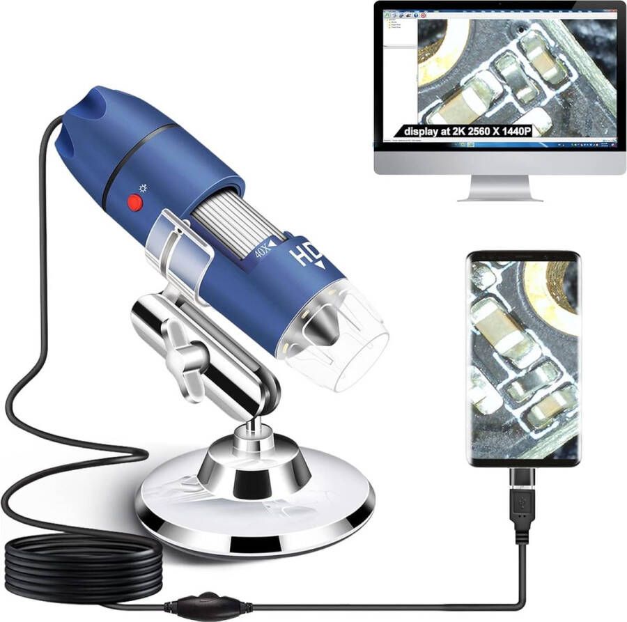 Microscoop Wetenschap Digitale Microscoop Incl. Camera Compatible met Smartphone Elektrisch
