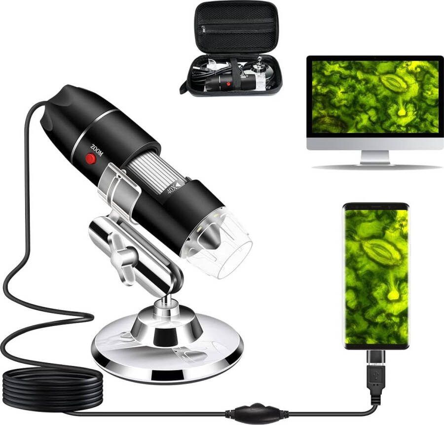 Microscoop Wetenschap Digitale Microscoop Incl. Camera Compatible met Smartphone Elektrisch
