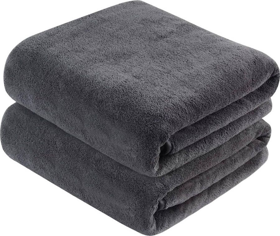 Microvezel Badhanddoek Extra Zachte Badkamer Handdoek Absorberende Douche Handdoek 76cmx152cm 2Pack Beige