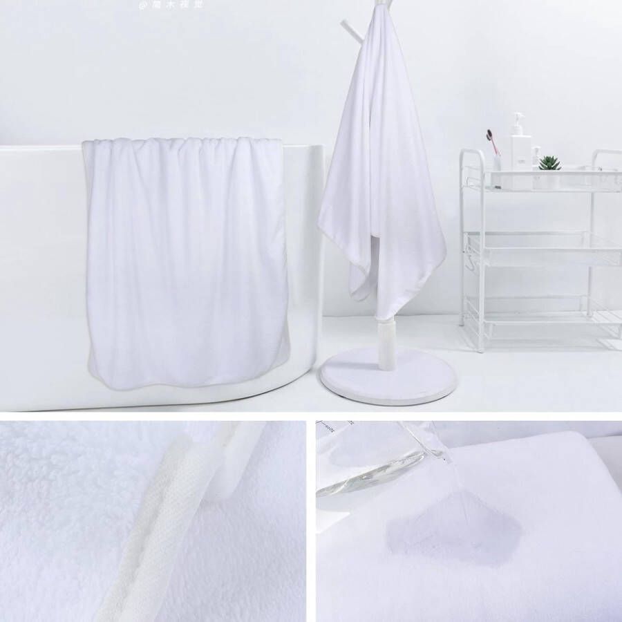 Microvezel badhanddoek Extra zachte badkamerhanddoek Absorberende douchehanddoek 76cmx152cm (wit 76cmx152cm)