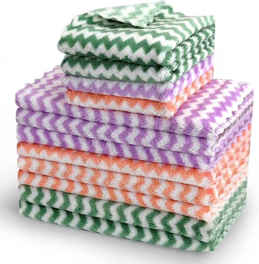 Microvezel reinigingsdoek 12 stuks vaatdoeken 25 x 25 cm theedoeken superzachte en absorberende keukenafwas sneldrogende microvezel keukenhanddoeken katoenen vaatdoeken (mix kleur)