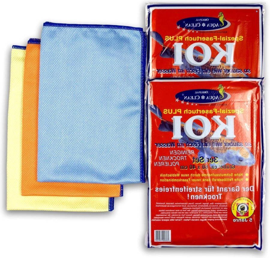 Microvezel reinigingsdoek polijstdoek glasreiniger KOIdoek 60x40cm 6-delig set van 2 x 3