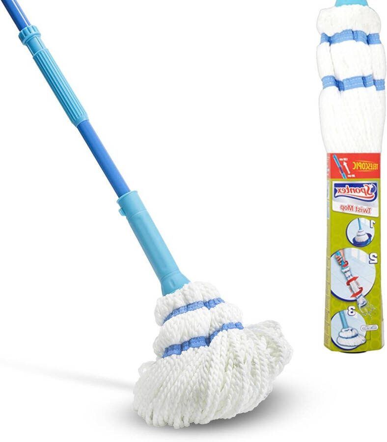 Microvezel Twist Mop met zelfuitwringsysteem Krasvrije schuursponsje Laminaat hout en tegelvloeren Wasbare dweilkop