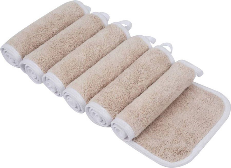 Microvezel washandje Make-up verwijderaardoek Wasbaar Make-up verwijderingsdoekjes Ultrazacht washandje Gezicht Herbruikbaar 15cmx30cm 6-pack Bruin