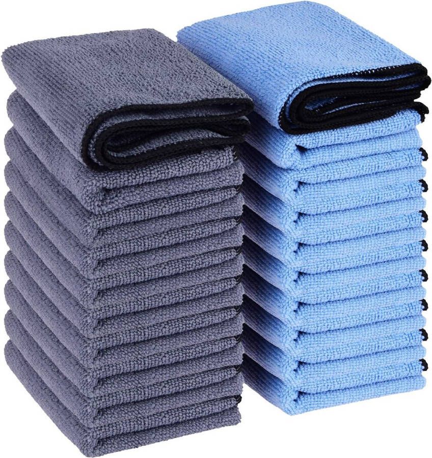 Microvezeldoek 20 Stucks Microvezeldoeken Professionele Microvezel Schoonmaakdoeken Super Absorberend Ultra Zacht 290GSM 9.3 x 13.2 voor Huis Keuken Auto