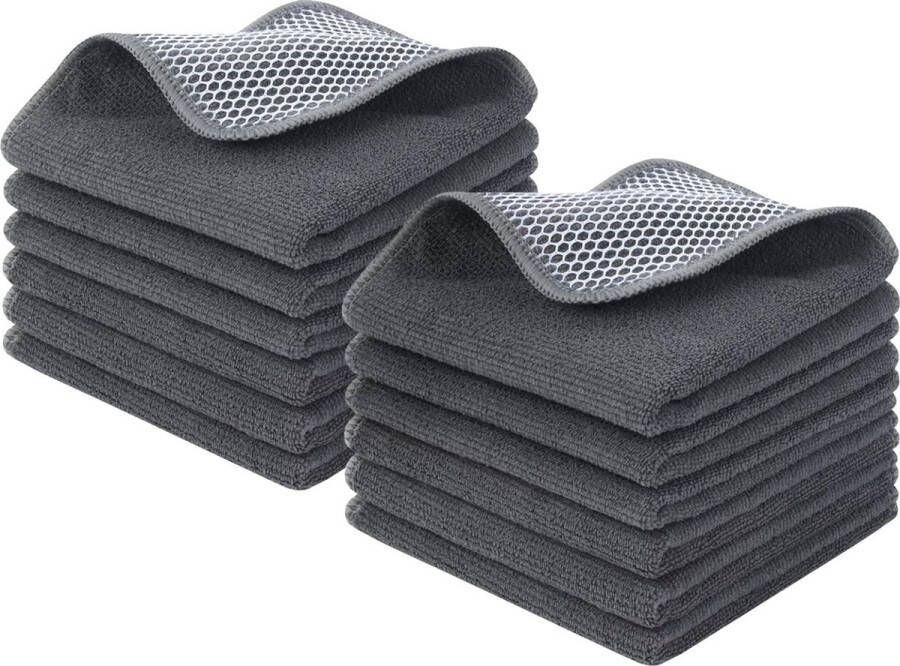 Microvezeldoek universele doek die gebruikt kan worden als poetsdoek vaatdoek of reinigingsdoek; extreem absorberend en zacht; geschikt voor keuken badkamer huishouden en kantoor