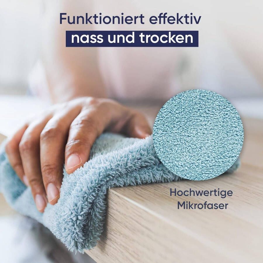 OKAEI microvezeldoeken 12 stuks l non-stick microvezeldoeken l pluisvrije reinigingsdoekjes l microvezeldoek voor afwassen l randloos door ultrasoon snijden l 30 x 30 cm gewicht: 300 g m²