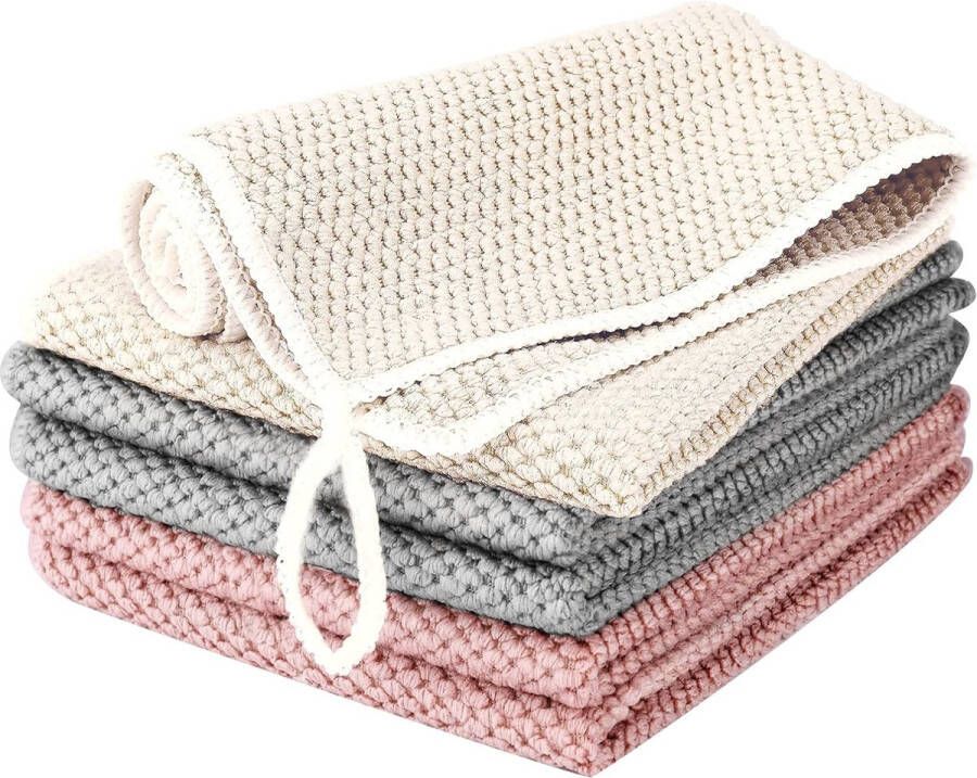 Microvezeldoeken reinigingsdoeken poetsdoeken vensterdoeken microvezeldoeken theedoeken multifunctionele microvezeldoeken 6 stuks afmetingen 30 x 30 cm (gemengde kleur)