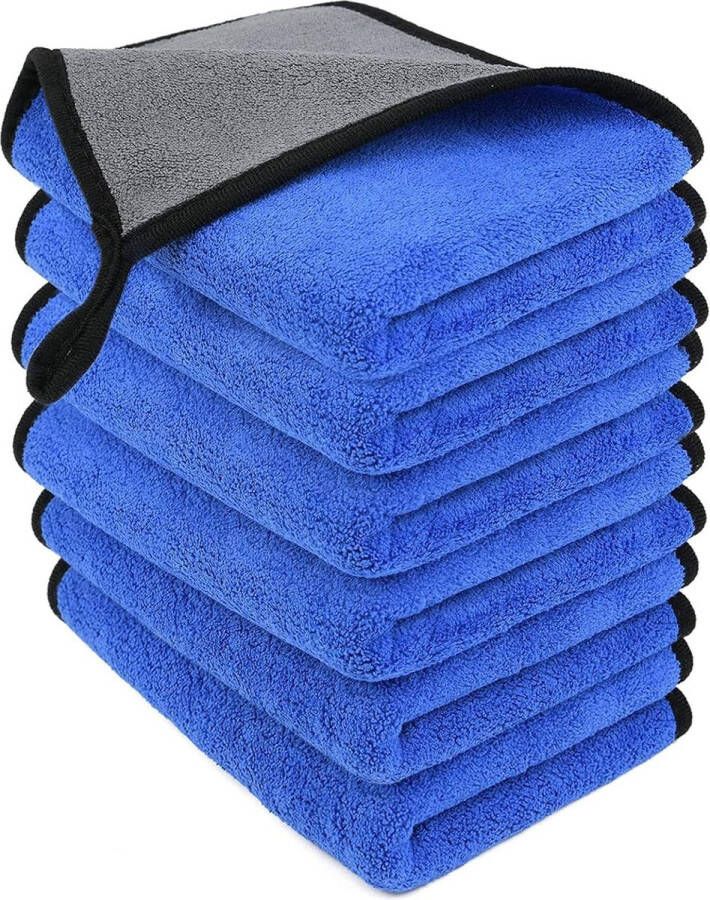 Microvezeldoeken voor de auto 6 stuks 500 g m² multifunctionele pluisvrije handdoek autoreinigingsdoek microvezeldoek voor auto huishouden keuken ramen 30 x 40 cm