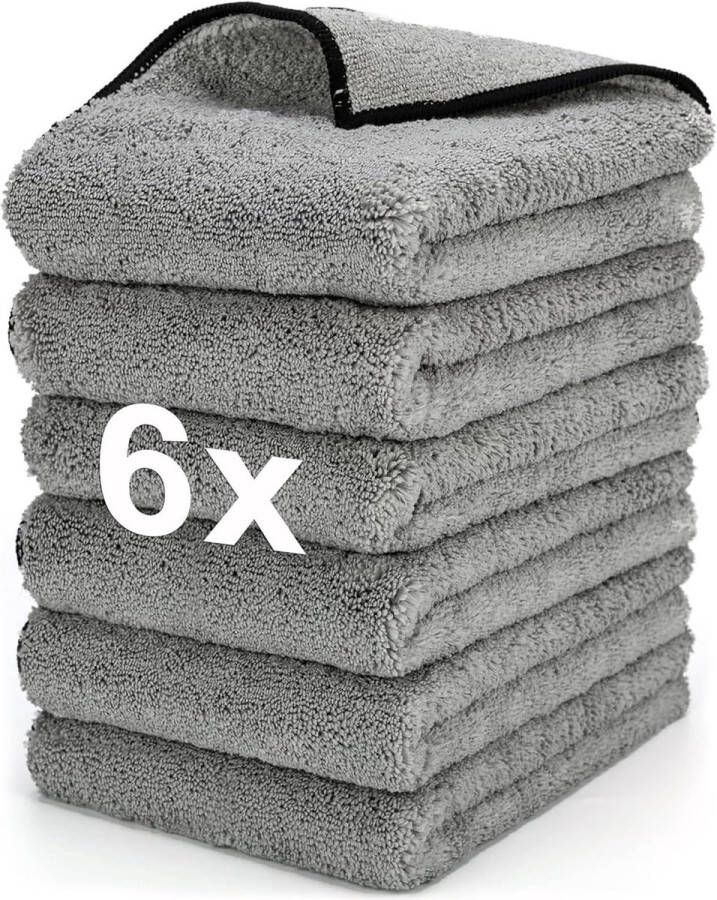 Microvezeldoeken voor in de auto verpakking van 6 stuks 60 l x 40 cm verdikte microvezeldoek voor auto motorfiets polijstdoek pluisvrij kleurbestendig absorberende microvezeldoek