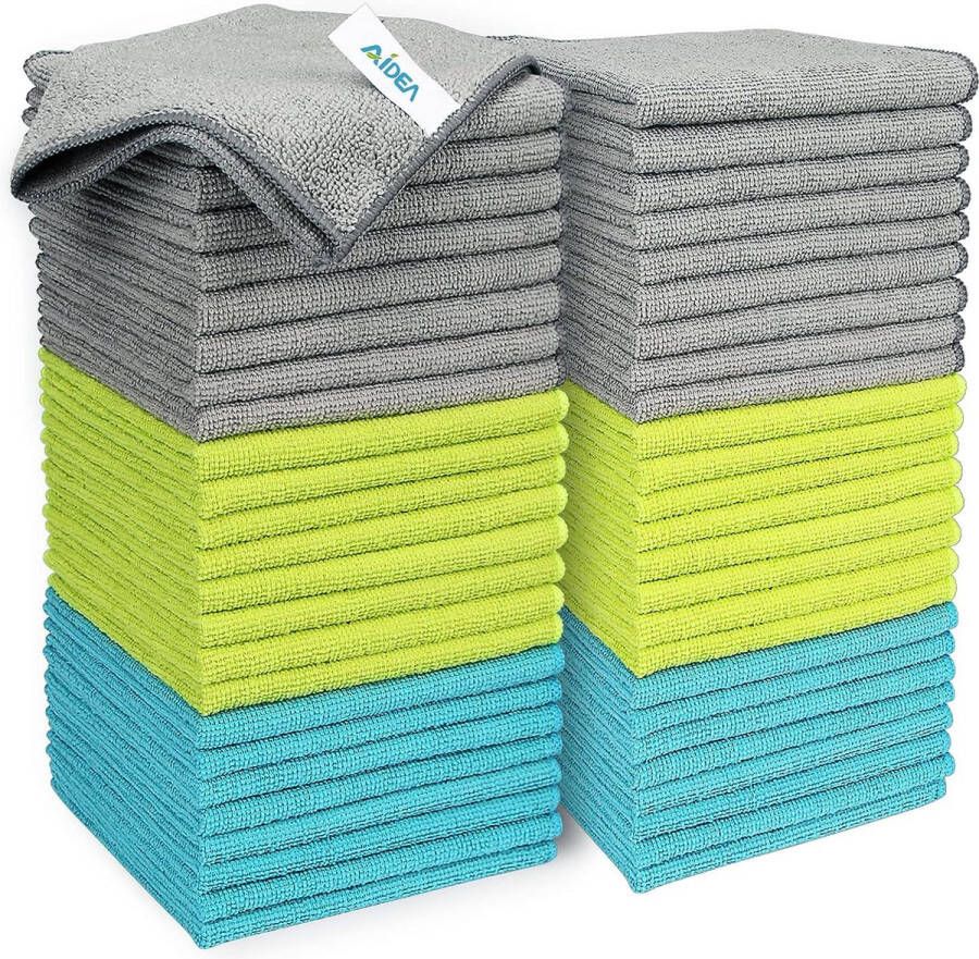 Microvezeldoekjes 50 stuks microvezeldoekjes theedoeken poetslappen raamdoekjes zacht zeer absorberend pluisvrij streeploos voor huis keuken auto 30 x 30 cm