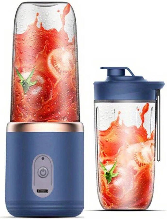 VBZ milkshake machine – Elektrische Slowjuicer – Draagbare Blender To Go – Milkshake Maker 400ml – Fruit Mixer Blauw