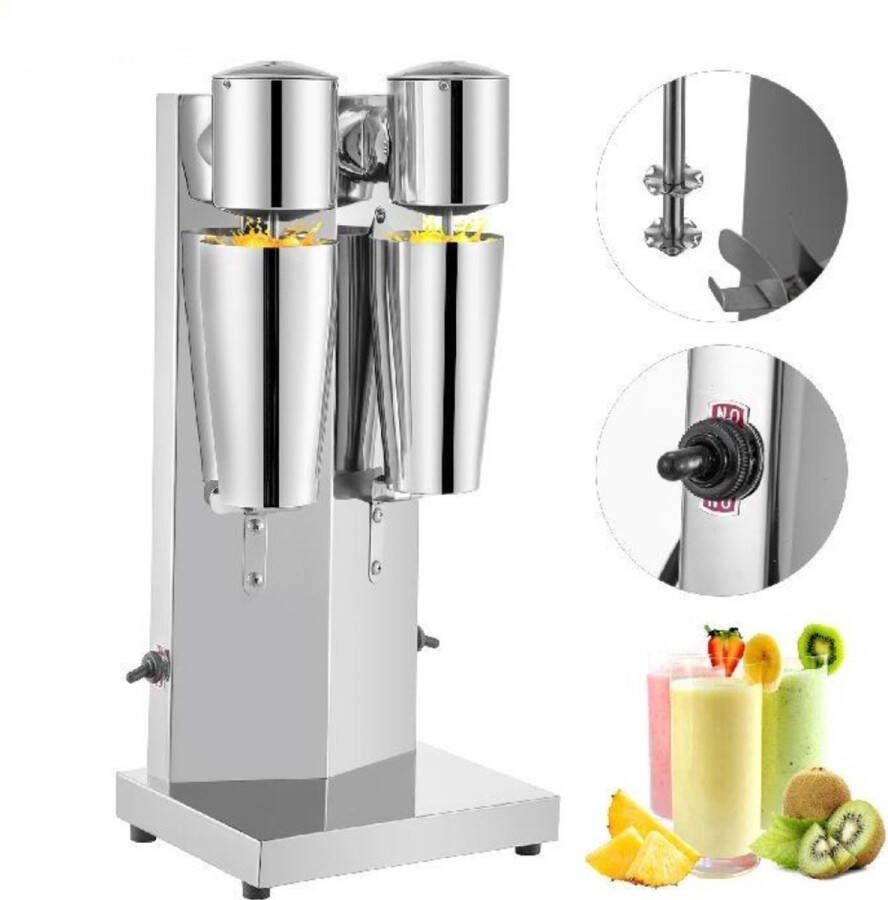 Milkshake Machine Milkshake Maker Elektrische Blender Milkshaker Inclusief 2 Bekers 0.8L 180W