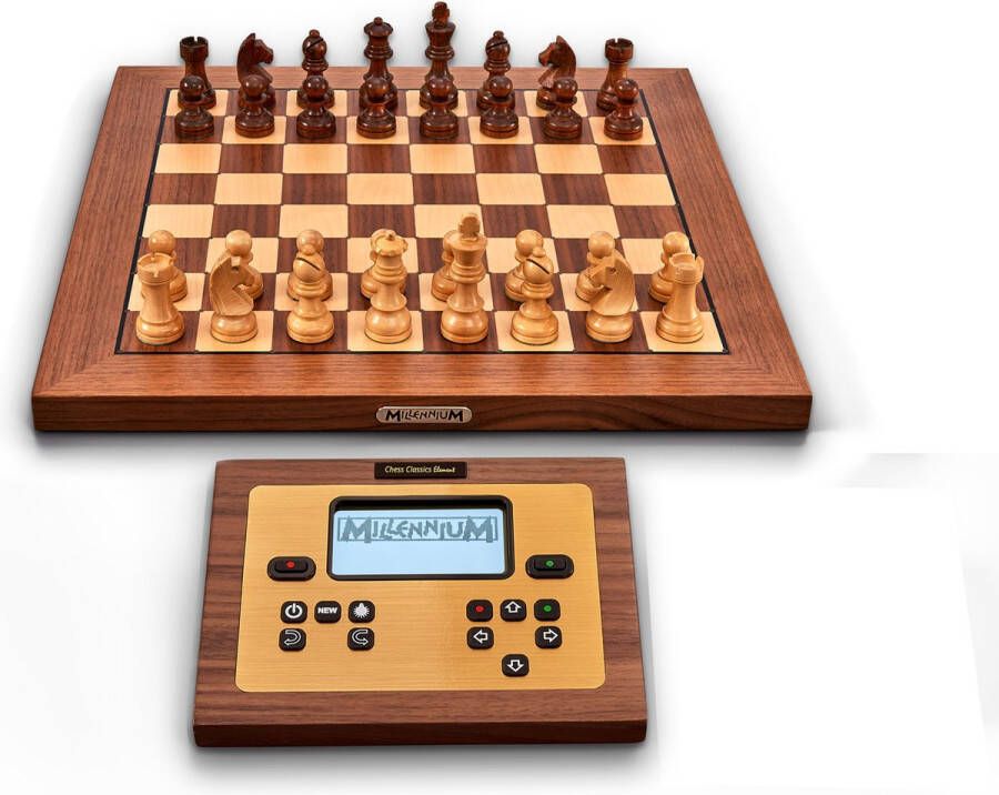 MILLENNIUM Chess Classics Exclusive – schaakcomputer met exclusief sensorenbord en de legendarische schaakprogramma's ChessGenius & The King met aanpasbare speelniveaus M828