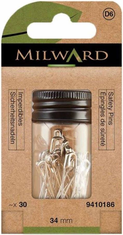 Milward Veiligheidsspelden 34mm nikkel 30st