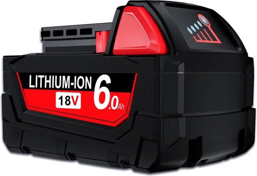 Milwaukee M18B6 M18B5 Vervangende Accu 18V 6.0Ah Lithium-Ion Geschikt voor Accuboormachines 6000mAh Capaciteit