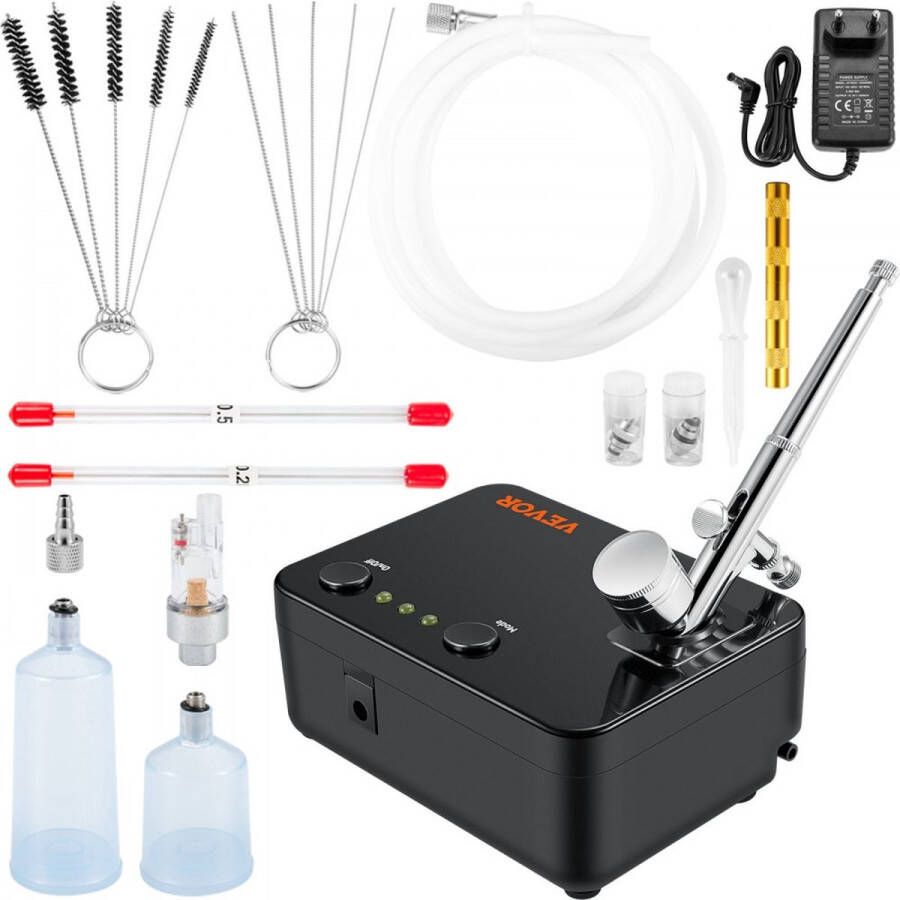 Mini Airbrush Set Compressor Dubbelwerkende Spuitpistool
