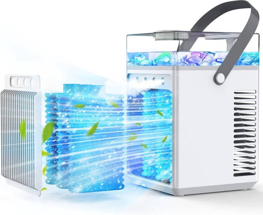 Mini airco Mini Ventilator Draagbaar Luchtkoeler Ventilator Verschillende standen 3 snelheden Mobiele airconditioning Must have voor in de zomer!