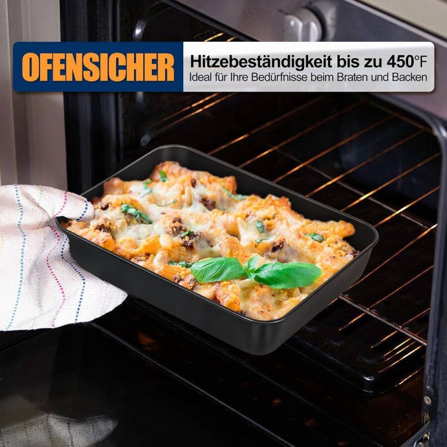 Mini-bakplaat met antiaanbaklaag roestvrij staal diepe cakevorm bakvorm voor brownies lasagne 23 8 x 18 x 5 cm gezond en roestbestendig antiaanbaklaag en gemakkelijk te reinigen