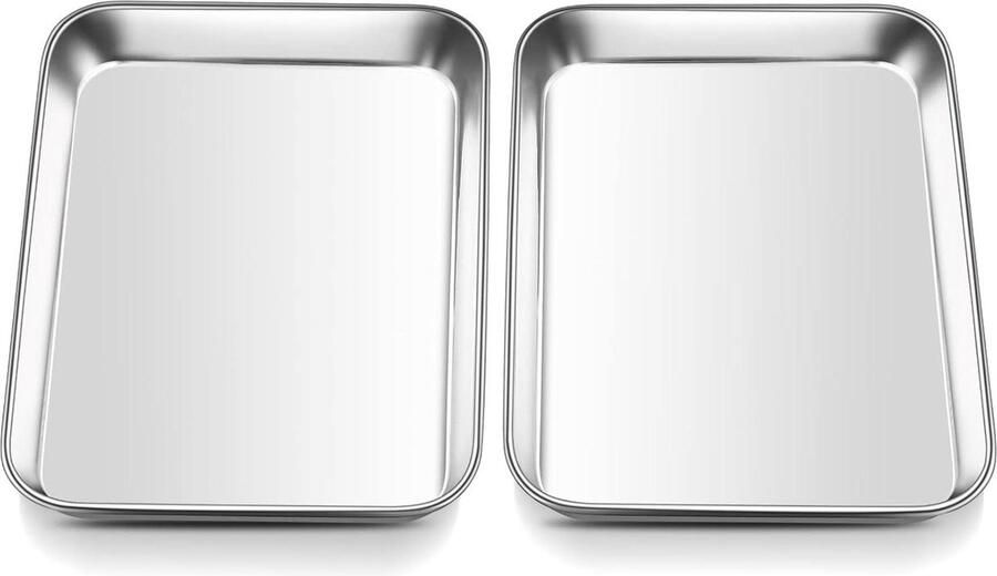 Mini-bakplaat rechthoekige bakplaat 2 stuks ovenplaat vetpan bakken koken vaatwasmachinebestendig gemakkelijk te reinigen 237 x 177 x 25 cm
