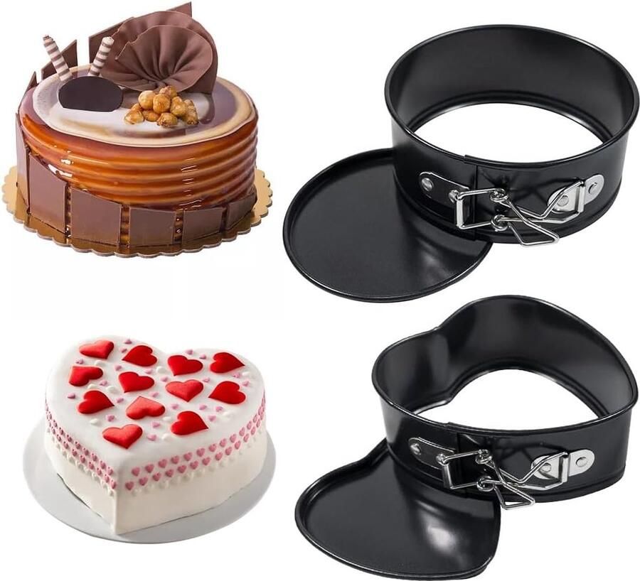 Mini-bakvormen 12 cm 2 stuks kleine springvormen cakevorm mini-taartbakvormen met antiaanbaklaag