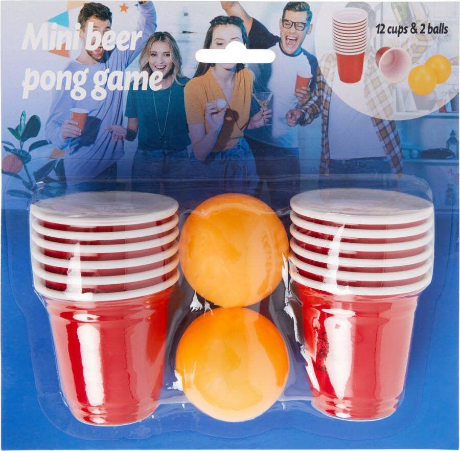Mini beer pong game drankspel- Klein bierpongspel- Leuk spelletje tijdens een feest- 12 bekers en 2 balletjes