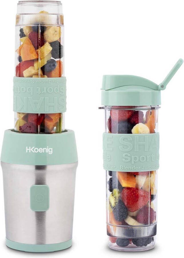 Mini Blender Smoothie Maker Compact 570 ml BPA-vrij 2 flessen met reisdeksel 4 roestvrijstalen messen