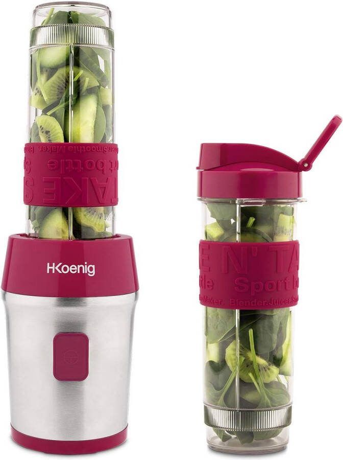Mini Blender Smoothie Maker Compact 570 ml BPA-vrij 2 flessen met reisdeksel 4 roestvrijstalen messen