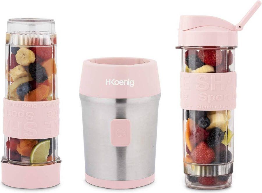 Mini Blender Smoothie Maker Compact 570 ml BPA-vrij 2 flessen met reisdeksel 4 roestvrijstalen messen