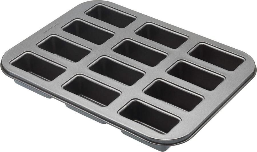 Mini broodvorm cakevorm met losse bodem 12 vakjes anti-aanbaklaag 355 x 27 cm
