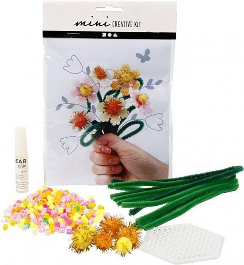 Mini Creative Kit creatief met kralen bloemen 1set