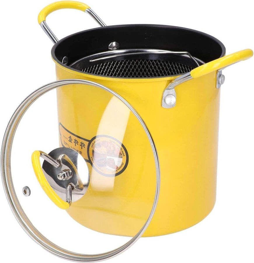 Mini diepe braadpan van roestvrij staal oliefilter en deksel keuken thuis olie-afvoernet friteuse roestvrijstalen friteuse diepe pan diepe braadpan